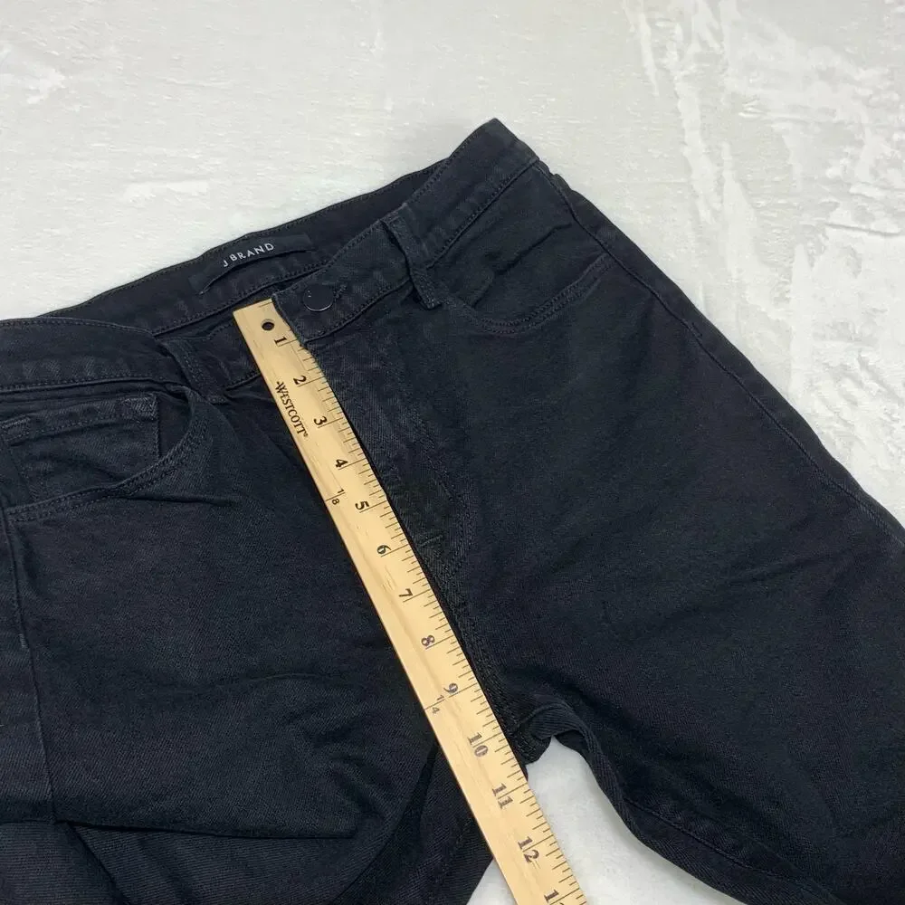 J BRAND Black Jeans Womens sz 28 Ruby Frayed Hem Fringe Western Festival Stretch